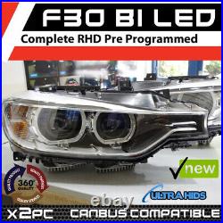 Aftermarket BMW F30 Bi Led Headlamps with D18 LED Projector angel eyes LED