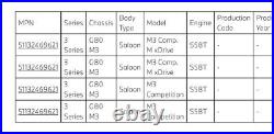 BMW Genuine M Performance Front Left Panel Gill Carbon Fibre 51 13 2 469 621