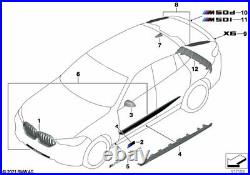 BMW Genuine M Performance Rear Right Left Tail Fins High Gloss Black 51192460601