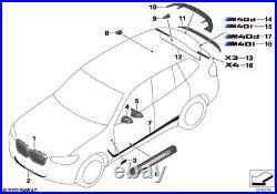 BMW Genuine M Performance Right Left Tail Fins Black High Gloss 51192449587