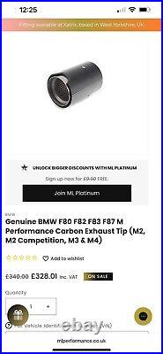BMW M2 F87 OG M Performance Exhaust Tip Genuine