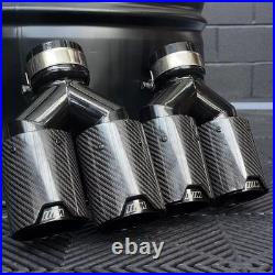 BMW M Performance Carbon Fiber Exhaust TWIN End Tips Dual Pipe 63mm In 101MM Out