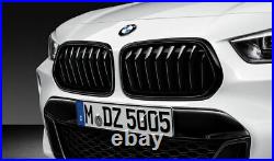 BMW X2 F39 Genuine M Performance Front Radiator Kidney Grilles Gloss Black