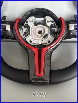 Bmw F80 F82 F83 F87 F15 F16 M Steering Wheel M Performance Carbon Retrimmed Red