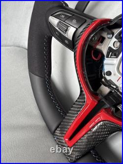 Bmw F80 F82 F83 F87 F15 F16 M Steering Wheel M Performance Carbon Retrimmed Red