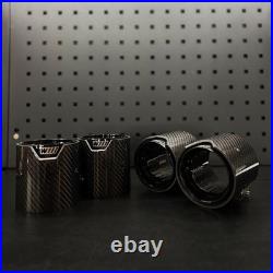 Carbon Fibre Exhaust Tips M Performance Style for BMW M2 M3 M4 F Series Set of 4