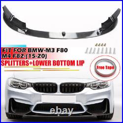 For Bmw F80 F82 F83 M3 M4 Carbon Fiber Front Splitter Lip Spoiler M Performance