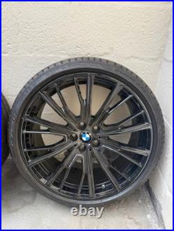 Genuine 20 BMW M Performance Style 732M Gloss Black Wheels & Pirelli PZero X 4