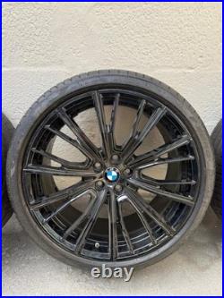 Genuine 20 BMW M Performance Style 732M Gloss Black Wheels & Pirelli PZero X 4