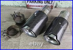 Genuine BMW 2 3 4 5 6 Carbon Fiber Fibre M Performance Exhaust Tip Finisher x 2