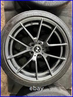 Genuine BMW 763M F87/M2 Wheel & Tyre set Matt Black M Performance Gunmetal Grey